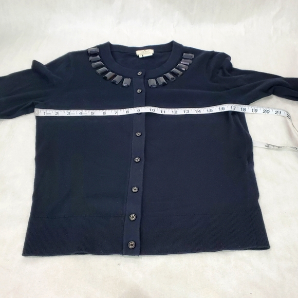 Kate Spade Cardigan Sweater Embellished Jeweled Beaded Collar Black Women’s M - Picture 11 of 15